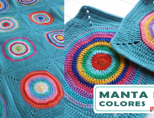Manta de colores tejida a crochet – paso a paso